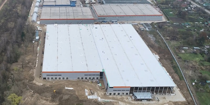 Вид сверху на помещения, построенные застройщиком Лыткарино Парк